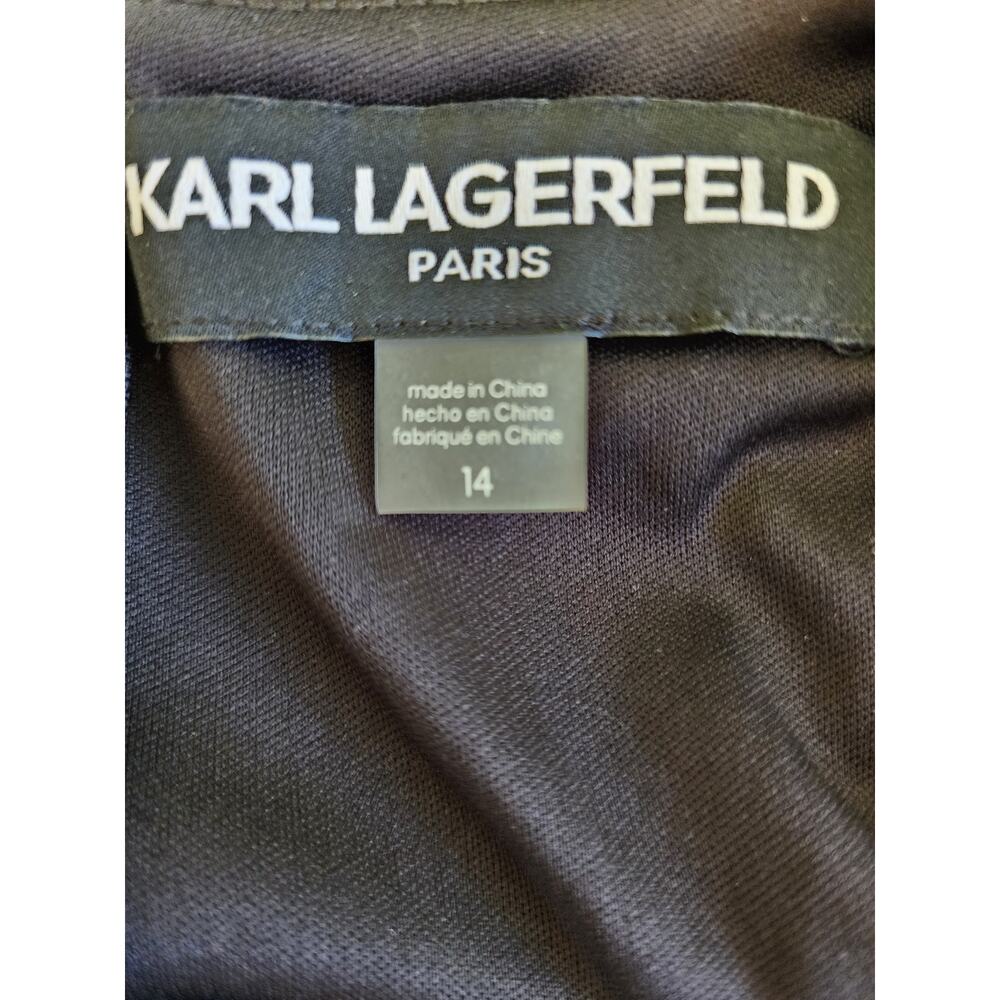 Karl Lagerfeld Paris Womens 16 Black & Yellow Floral Print Dress - Picture 5 of 7